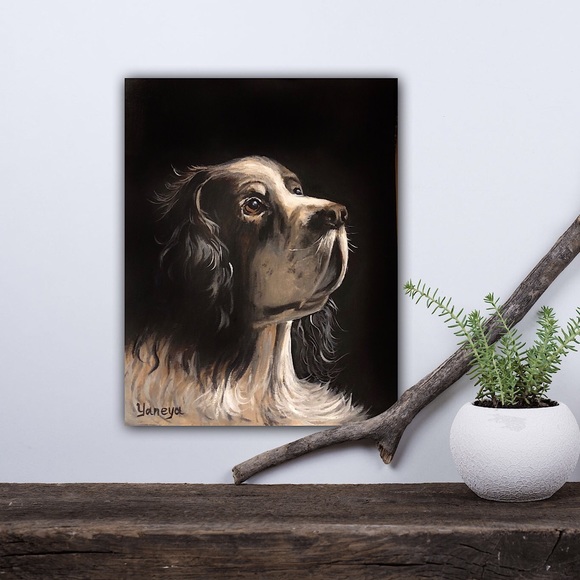 Original Oil Painting Signed custom animal portraits dog painting - Picture 5 of 8